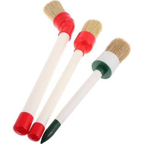 Brosse De Lubrifiant pour Pneus 3 Pièces Tête Ronde Et Brossette Coudée pour Nettoyage Et Entretien des Roues Vélos Motos Voitures (1/5)