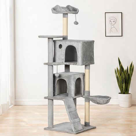 Arbre à chat gris Claro 48 x 48 x 160 cm (1/5)