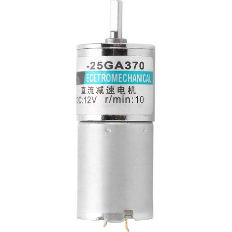 Moteur à courant continu DC 12V XD-25GA370 10rpm/min à aimant permanent, micro vitesse lente, sens horaire et antihoraire, usage industriel automatisé. (1/5)