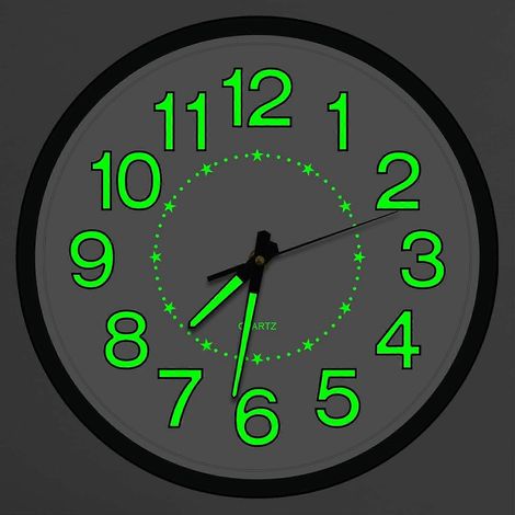 Horloge murale lumineuse au design moderne, 30 cm, silencieuse, à piles, décorative et facile à lire, idéale pour la cuisine. (1/5)