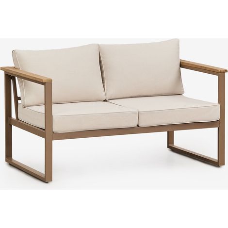 Divano da giardino a 2 posti in alluminio e legno di acacia Lipov SKLUM            