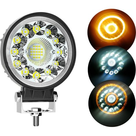 LED-Halogenlampe – Decken-, Außen- und Innenleuchte/Scheinwerfer, weißes und gelbes Licht, 40 W, 4000 lm, 12 V–24 V, für Lkw und