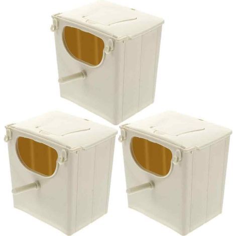 Boîte Élevage de Nid pour Oiseaux Kit de 3 Nichoirs en Plastique pour Perruches et Petites Espèces (1/5)