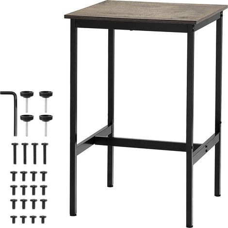 Robuster Metall-Bartisch, Tresenhöhe, 24 x 24 x 36 cm, einfach zu montieren, rustikaler Stil in Braun und Schwarz (1/5)