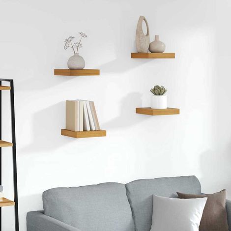 Wandregal 4 pcs Braun 23 x 23,5 x 4 cm Holzwerkstoff (1/5)