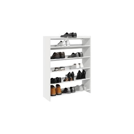 Étagère à chaussures blanc 80x25x100 bois d'ingénierie (1/5)