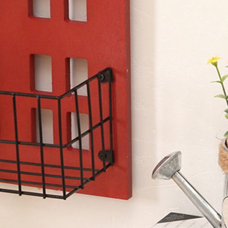 Étagère murale en bois, simple et créative, pour chambre et salon, rouge. (1/5)