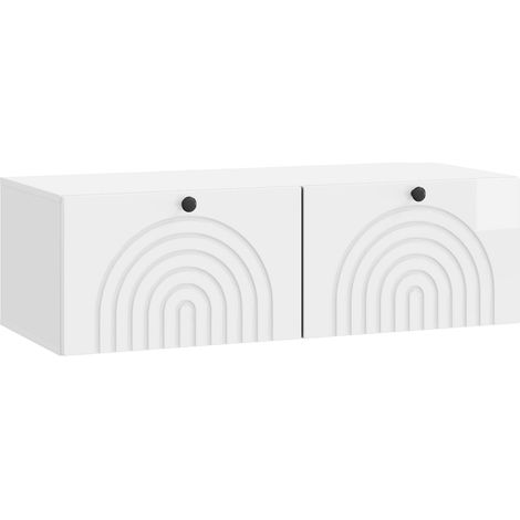 Wandmontierter TV-Schrank Hochglanz Weiß 98 x 41 x 30 cm vidaXL