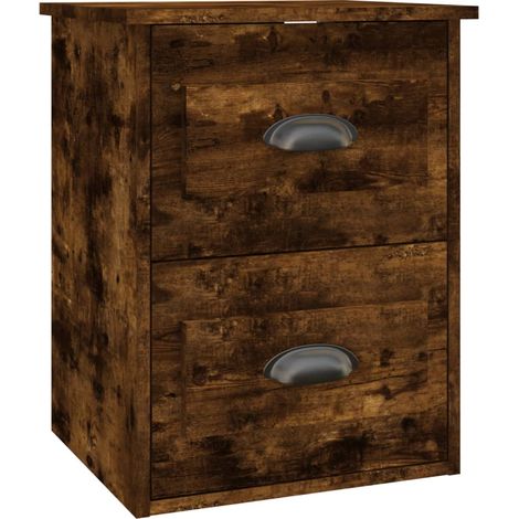 Comodino sospeso con due cassetti 41,5 x 36 x 53 cm in MDF marrone DEC034258