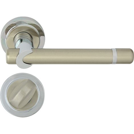 Domino poignee de porte delphi r m6m9 wc poignee avec rosace wc chromenickel brillant