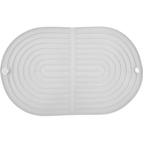 Tapis de Séchage de Vaisselle Multifonction, Pliable et Isolant pour Évier de Cuisine - Blanc (1/5)