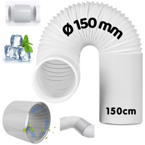 Ablaufschlauch für tragbare Klimageräte mit Adapter, mobiles Ablaufschlauchset mit einem Durchmesser von 150 mm und einer Länge von 150 cm, für Klimaanlagen, Luftentfeuchter und Wäschetrockner.