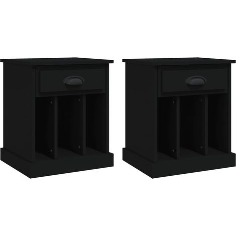 Maison Exclusive - Nachttische 2 Stk. Schwarz 43x36x50 cm