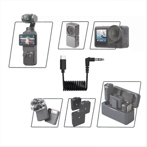 ABDH Audiokabel Typ-C auf 35 mm für DJI OSMO Action 5 PRO/2/3/4/5 Camera Pocket 3 Mikrofon-Audio-Mikrofonadapter-JXLGV (1/4)