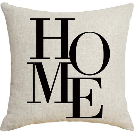 Housse De Coussin - Polyester Imperméable - Motif Design Maison - Noir Blanc - Pour Coussin Sand Et Hugging - 1 Pièce (1/4)