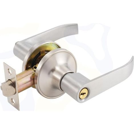 Cerradura de manija para puerta de entrada con llave, manija universal para puertas interiores y exteriores, manija derecha con llave, manija de puerta doble cara para habitación (1/5)