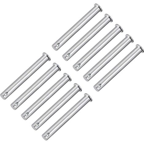Goupilles trou unique 10mmx90mm Acier zingué tête plate 10 Pcs