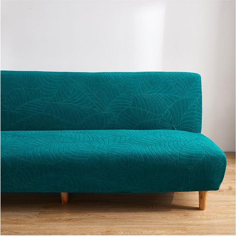 Housse futon élastique lavable sans accoudoirs, vert foncé, entretien facile style moderne (1/5)