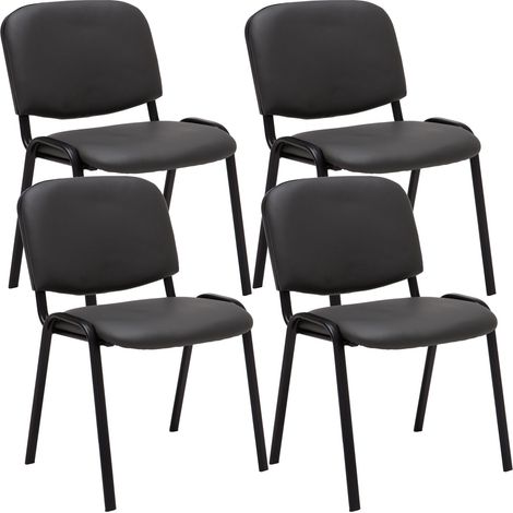 Set 4 Sedie Ufficio Ken Imbottite In Similpelle grigio (1/3)