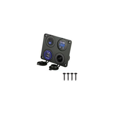 Ede Panneau de commande 12 V, modèle simplifié, large plage de tension 12-24 V, panneau de commande à bascule pour téléphone portable (bleu) (1/2)