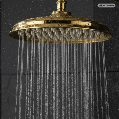 Douche Plafonnier PaulGurkes Or Rétro Nostalgique 25cm (1/3)