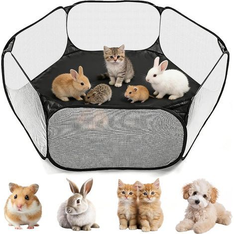 Pet playpen, foldable, pop-up, breathable mesh, polyester, indoor/outdoor (1/5)