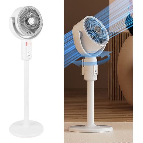 EOLV10 Oszillierender Standventilator Höhenverstellbar 90° automatische und 180° manuelle vertikale Oszillation 5 Geschwindigkeitsstufen + Fernbedienung 8-Stunden-Timer Inklusive Aromatherapie-Bo (1/5)