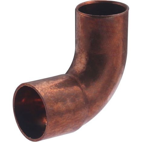 Codo 90° Pequeño Radio de Cobre Macho Hembra Igual QUICK PLOMBERIE - Ø15
