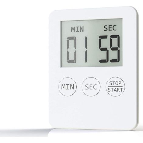 Ultradünner digitaler Küchentimer mit Alarm und magnetischer Rückseite zum Kochen, Backen, für Sport, Nickerchen und Bürospiele (weiß) (1/4)