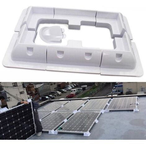 Supports de panneau solaire ABS – Équerre de fixation d'angle sans perçage – Kit de montage pour toit, camping-car, bateau – Couleur blanche (1/5)