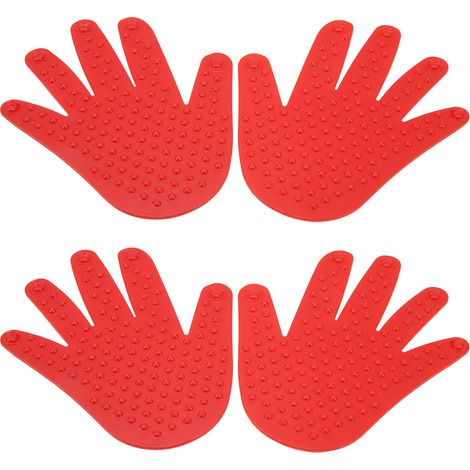 2 paires de marqueurs de forme de main antidérapants, marqueurs de points de paume, formation de Coordination pour enfants, feuilles d'empreintes digitales rouges (1/5)