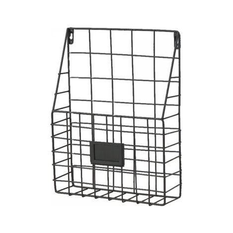 1pcs Wall Shelf Magazine Rack/Magazine Holder Newspaper Basket Wall Magazine Rack (Black) (1/5)