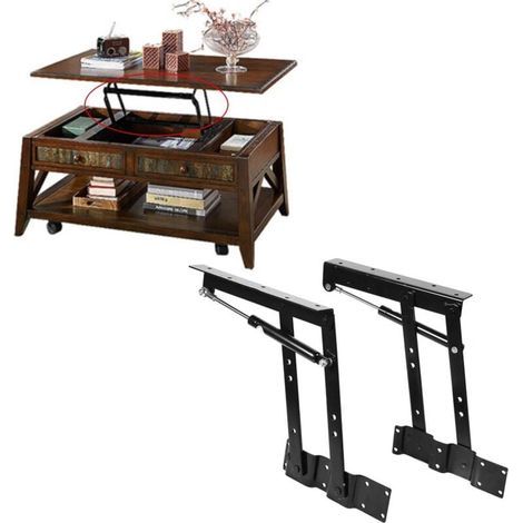 Charnière pour Table Basse Pliage Ascenseur Mécanisme de Plateau Relevable Lift Up Ressort 1 paire (1/4)