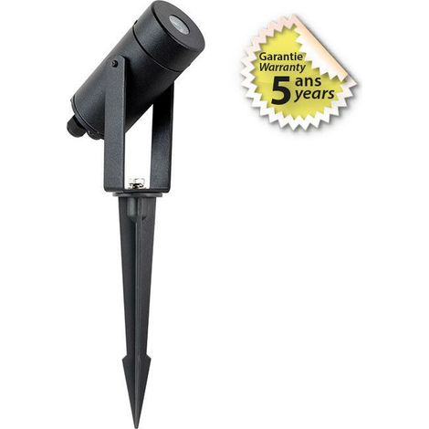 Projecteur Piquet LED Noir 1,6W 165LM 2900K - Garantie 7 ans Miidex Lighting® (1/5)