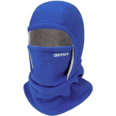Sturmhaube Winter Mütze für Damen Herren, Thermo Fleece Skimaske mit Nackenwärmer, Blau (1/5)