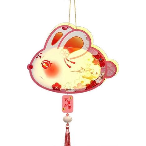 Tragbare DIY-Leuchthasenlampe – Wolkenmotiv, Geschenkidee für Kinder zum Mittherbstfest, Xiangyun-Hase, kreative Nachtdekoration.