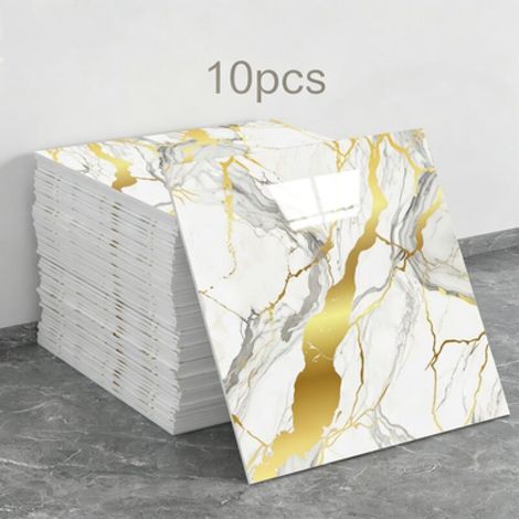 10 láminas de papel pintado autoadhesivo que imitan azulejos de cerámica (efecto cerámico, dimensiones: 30 x 30 x 0,8 cm) (1/5)