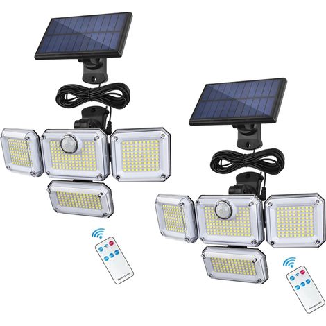 2-pack solar motion sensor outdoor lights, 333 LED spotlights, 3 lighting modes, waterproof wall lights for garden decoration (1/5)