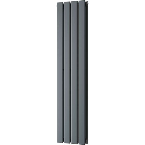 Typhoon - Anthracite Designer Radiator H1200mm x W272mm Double Panel - Feet Included (1/4)
