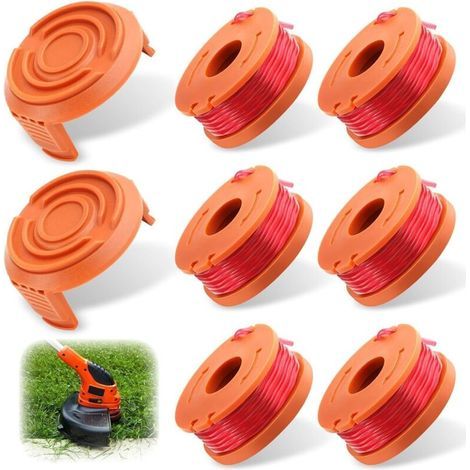 6 Pièces Fil Coupe Bordure Compatible avec WORX 2 Couvercle, Bobine de Rechange WA0004.1/WA0010, Ø 1,65mm & 3m pour Worx WG150/WG173E/WG183E/WG118E --ARCAN (1/4)