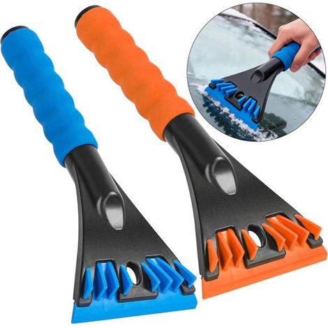 Set di pale da neve per auto (2 pezzi), mini pala da neve, materiale ABS, antigraffio, ergonomica, per parabrezza, auto, SUV e camion, inverno (1/5)