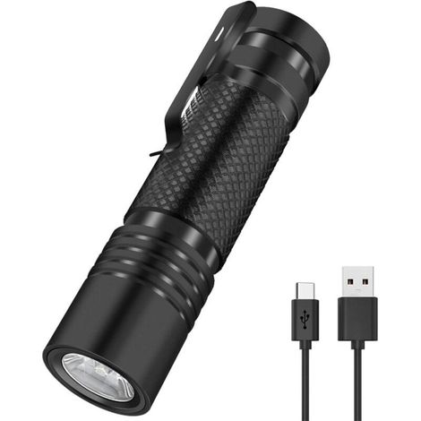 Lampe Torche Ultra Puissante, Mini Led Lampe de Poche TYPE-C Rechargeable 800 Lumens (1/5)