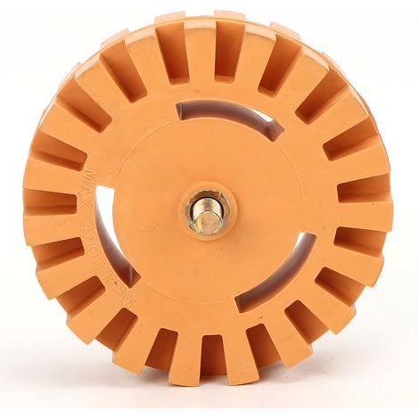 Disque décapant en caoutchouc 100 mm pour enlever autocollants, colle, films et peintures - Brosse pneumatique 25 mm (1/5)