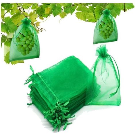 Schutzbeutel für Früchte - 100 weiße Netze 30x20cm - Schützen Sie Ihre Früchte vor Vögeln und Insekten
