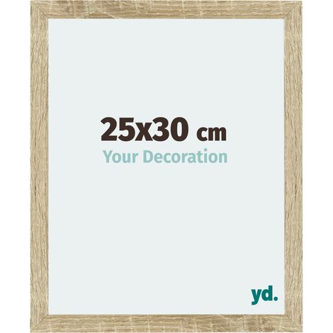 Your Decoration - 25x30 cm - Cadres Photo en MDF Avec Verre acrylique - Anti-Reflet - Excellente Qualité - Chêne Sonoma - Cadre Decoration Murale - Mura.
