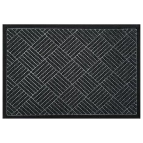 Paillasson sergé noir 75x45 cm, très absorbant et durable, poils longs, idéal pour parquet et sols sensibles (1/5)