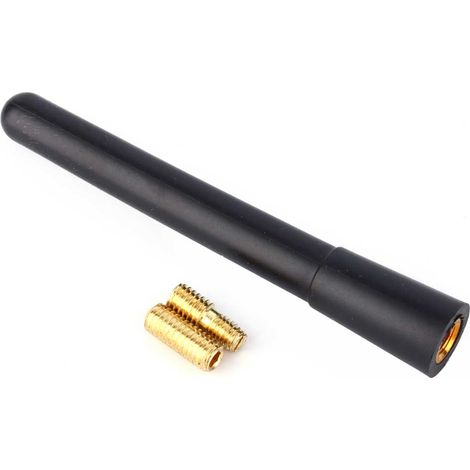 Antenna universale per auto, veicoli commerciali e camion, corta e tozza, antenna radio AM/FM, albero a vite, nera (1/5)