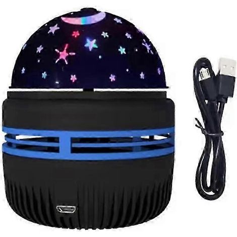 Veilleuse LED étoiles, lampe projecteur rotative USB, boule magique lune étoiles, guirlande lumineuse de Noël pour la maison ou la chambre (sans télécommande) (1/5)