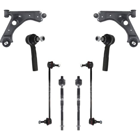 KIT BRACCIO OSCILLANTE 8 PEZZI COMPATIBILE CON FIAT QUBO (225) 1.3 D Multijet (225CXB1 / Kit Sospensione Completo OE/OEM / Bracci Oscillanti + Testine Sterzo / Sostituzione Diretta OEM