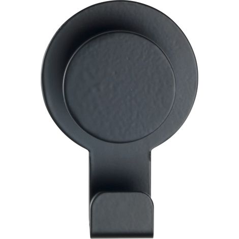 WENKO Gancio adesivo senza utilizzo del trapano, portasalviette, Acciaio inossidabile, 5 x 7.5 x 2.5 cm, Nero (1/5)